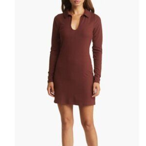 Fourteenth Place (Nordstrom) Sierra Rib Long Sleeve Minidress Size S